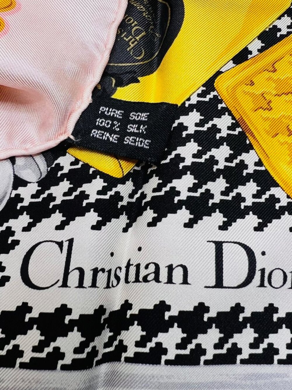 Miss Dior Eau de Parfum Christian Dior 100% Silk Satin Scarf  34" pink gold (30 - Picture 11 of 16